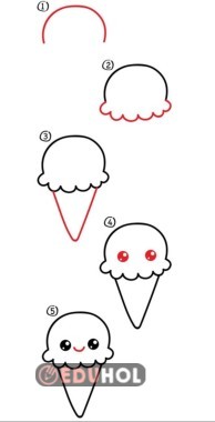 Kolay çizimler dondurma