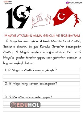 19 MAYIS ATATÜRK'Ü ANMA GENÇLİK VE SPOR BAYRAMI