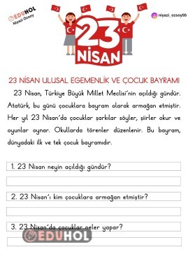 23 Nisan Ulusal Egemenlik ve Çocuk Bayramı