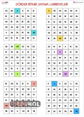 DÖRDER RİTMİK SAYMA LABİRENTLERİ