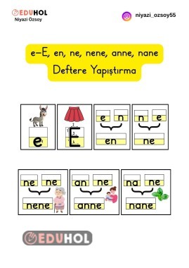 e, E, en, ne, nene, anne, nane deftere Yapıştırma