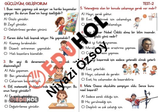 HAYAT BİLGİSİ TEST - 2