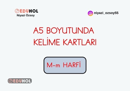 M-m Harfi A5 BOYUTUNDA PANO KELİMELERİ