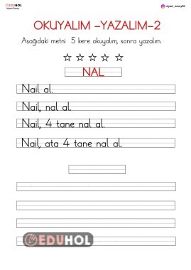 NAL METNİ OKUYALIM-YAZALIM -2