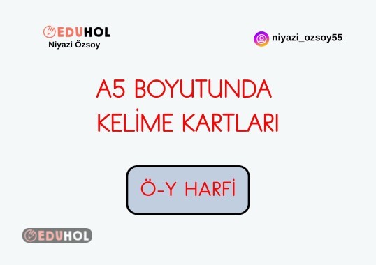 Ö-Y HARFLERİNDEN OLUŞAN KELİME KARTLARI