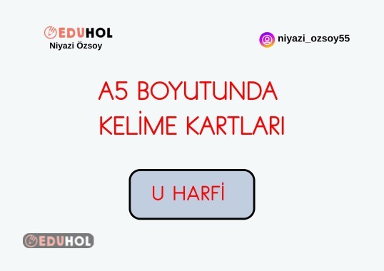 U SESİ İLE OLUŞAN KELİME KARTLARI