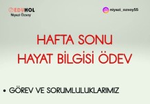 HAFTA SONU HAYAT BİLGİSİ ÖDEV