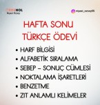 HAFTA SONU TÜRKÇE ÖDEVİ