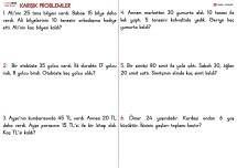 İKİ İŞLEMLİ KARIŞIK PROBLEMLER - 1