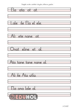 ANETİLO CÜMLE OKUMA YAZMA