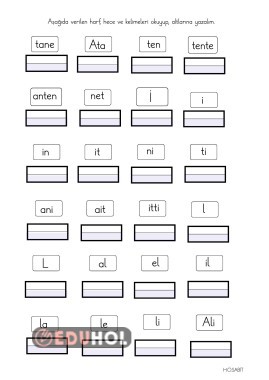 ANETİLO GENEL TEKRAR OKUMA YAZMA