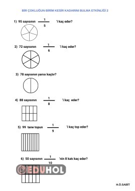 BİR ÇOKLUĞUN BİRİM KESİR KADARINI BULMA 2