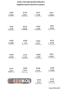 ELDELİ TOPLAMA İŞLEMİ ETKİLİĞİ 2