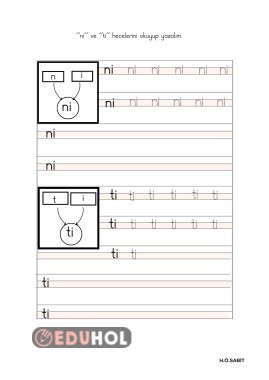 ni ve ti hecelerini okuyup yazalım