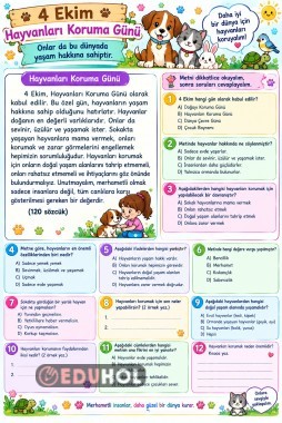 3.Sınıf Hayvanları Koruma Günü okuma metni
