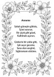 Anneler günü Boyama- Şiir sayfası