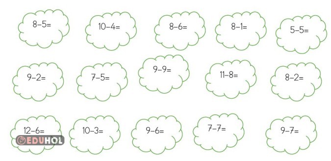 Çıkarma işlemleri bulut boyama