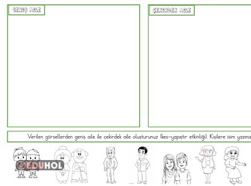 Geniş Aile-Çekirdek Aile kes yapıştır etkinliği
