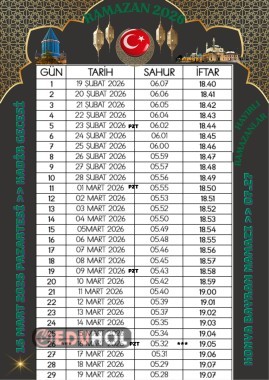 Konya Meram imsakiye.