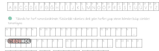 Öğretmen Sözleri şifre etkinliği