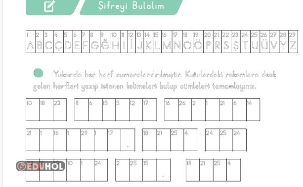 RAMAZAN AYI İLE İLGİLİ SÖZLERDEN OLUŞAN ŞİFRE BULMA ETKİNLİĞİ