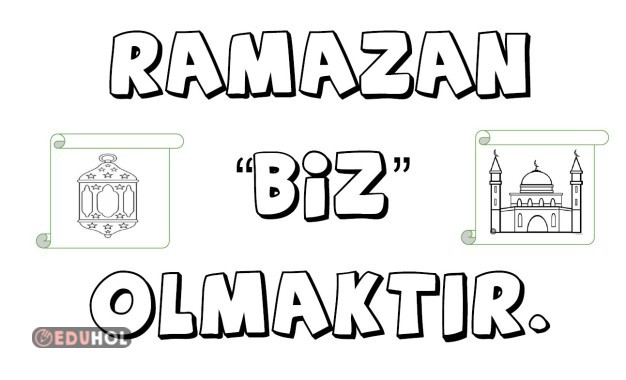 Ramazan konulu sözler. Boyamalı.