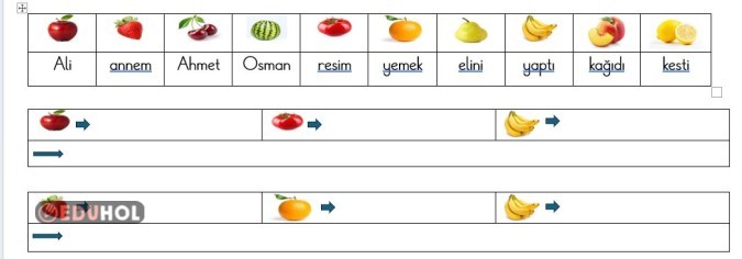 Şifreli kelimeler etkinliği