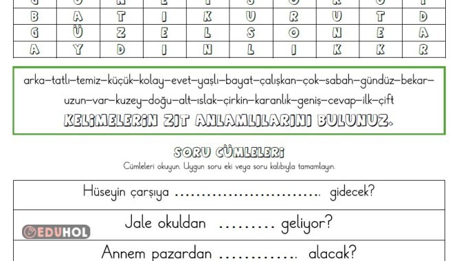 Türkçe Konu etkinlikleri