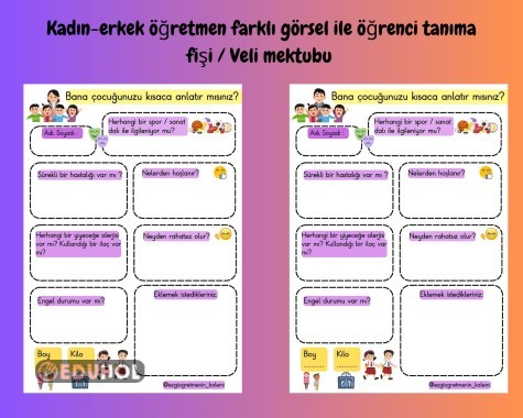 Ön değerlendirme/ öğrenci tanıma fişi