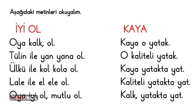 Y SESİ METİN OKUMA -İYİ OL-KAYA-