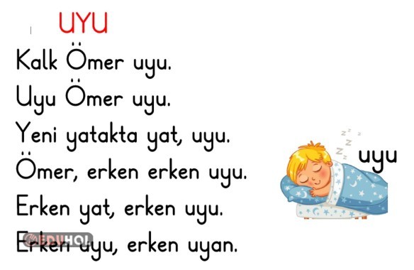 Y SESİ METİN OKUMA -UYU-