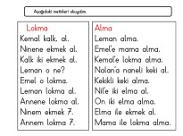M SESİ OKUMA METİNLERİ