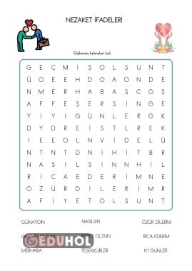 NEZAKET İFADELERİ BULMACA