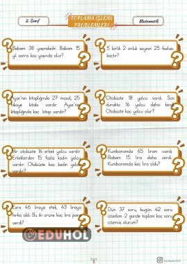 TOPLAMA İŞLEMİ PROBLEMLERİ-3