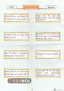 TOPLAMA İŞLEMİ PROBLEMLERİ