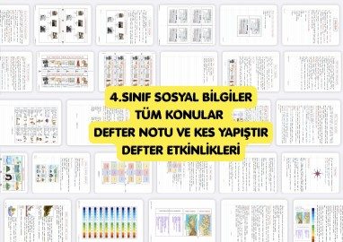 4.SINIF SOSYAL BİLGİLER TÜM KONULAR DEFTER NOTU VE DEFTER ETKİNLİKLERİ