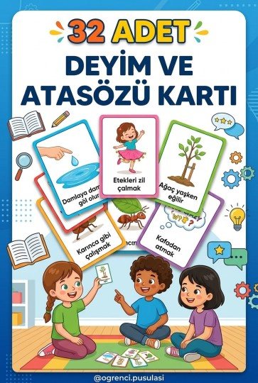 ATASÖZÜ VE DEYİM KARTLARI (32 ADET)
