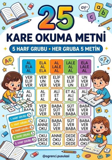 25 KARE OKUMA METNİ (HIZLI VE AKICI OKUMA)