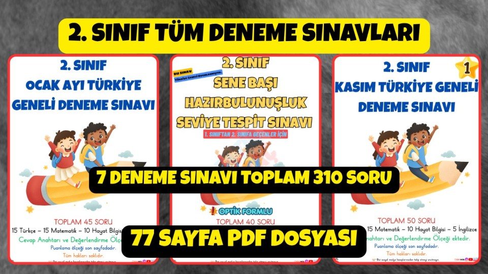 2. Sınıf Türkiye Geneli Tüm Deneme Sınavları